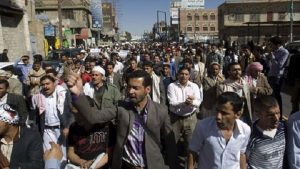Yemenis Under Coalition Control Demonstrate and Calls the Coalition as an Occupation