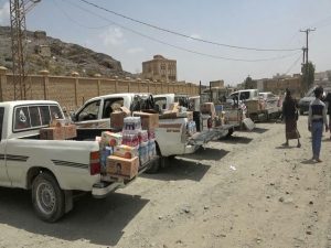 A Food Convoy from Al-Bayda in Support of the Yemeni Forces at the Battlefronts