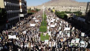 Massive Rally in Sana’a to Condemn Saudi Economic War, Commemorate the Martyrdom of Imam Zaid (Photos)