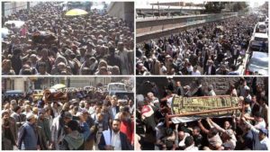 اليمنيون يشيعون جثمان شاعر اليمن وأديبها الكبير الدكتور عبدالعزيز المقالح