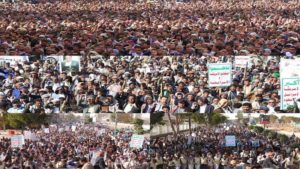 مسيرة جماهيرية حاشدة بمدينة ذمار وفاءً للرئيس الشهيد الصماد وتضامناً مع الشعب الفلسطيني (صور)